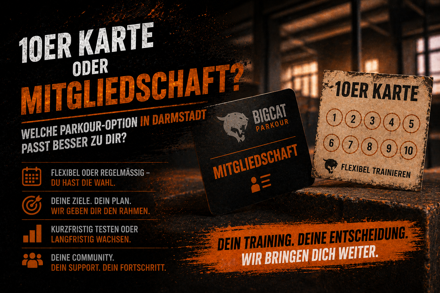 10er Karte oder Mitgliedschaft? – Welche Parkour-Option in Darmstadt passt besser zu dir?